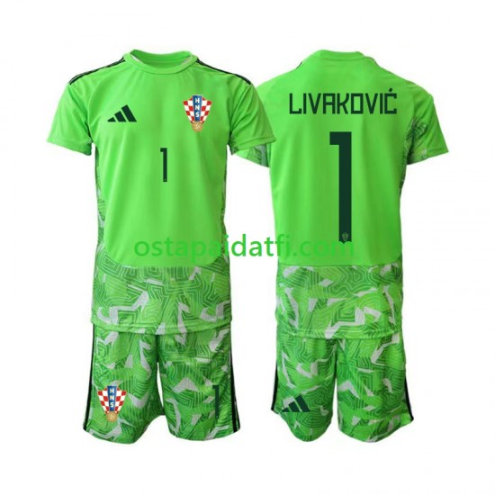 Kroatia Lapset Maalivahdin Kotipeli Jalkapallopaidat 2026-2027 Dominik Livakovic 25 Lyhythihainen