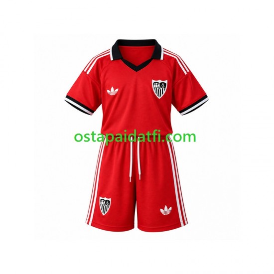 Sevilla FC Lapset Retro Kotipeli Jalkapallopaidat 2026-2027 Lyhythihainen