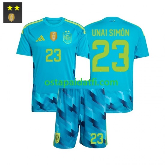 Espanja Lapset Maalivahdin Kotipeli Jalkapallopaidat 2026-2027 Unai Simon 23 Lyhythihainen