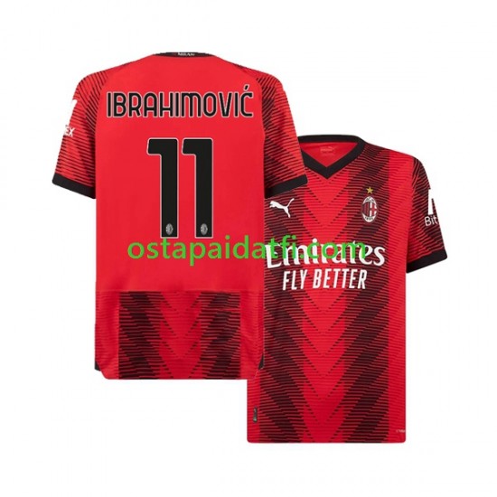 AC Milan Miehet Kotipeli Jalkapallopaidat 2023-2024 Ibrahimovic 11 Lyhythihainen