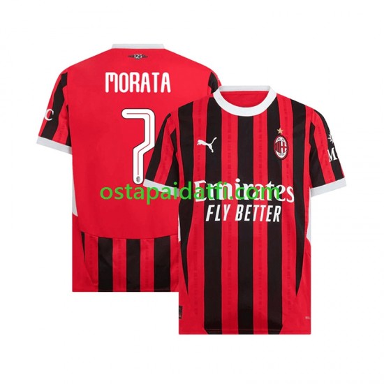 AC Milan Miehet Kotipeli Jalkapallopaidat 2024-2025 UCL Font MORATA 7 Lyhythihainen