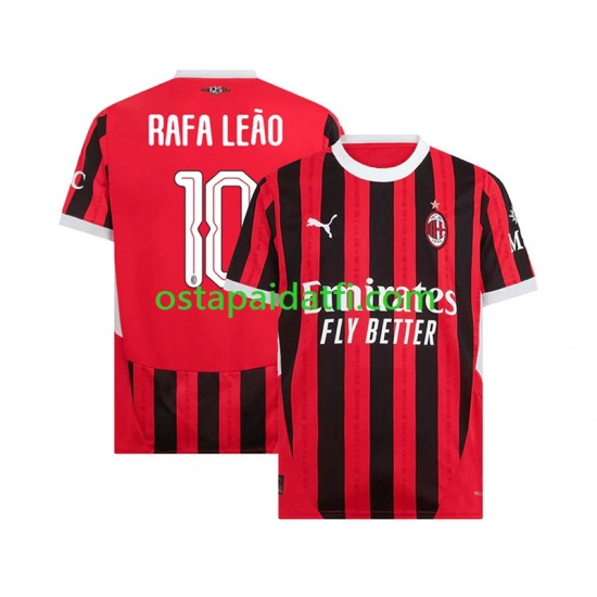 AC Milan Miehet Kotipeli Jalkapallopaidat 2024-2025 UCL Font RAFA LEAO 10 Lyhythihainen