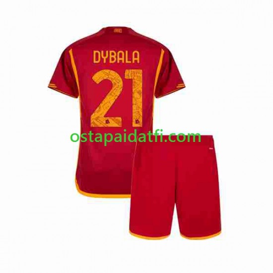 AS Roma Lapset Kotipeli Jalkapallopaidat 2023-2024 Paulo Dybala 21 Lyhythihainen