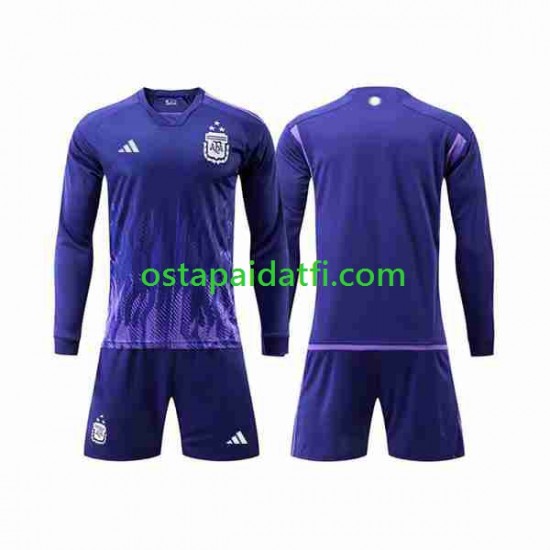 Argentiina Lapset Vieraspeli Jalkapallopaidat MM 2022 3 Stars Pitkähihainen