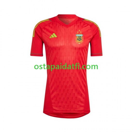 Argentiina Miehet Maalivahdin Vieraspeli Jalkapallopaidat MM 2022 Lyhythihainen