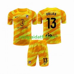 Atlético Madrid Lapset Maalivahdin Oranssi Jalkapallopaidat 2023-2024 Jan Oblak 13 Lyhythihainen