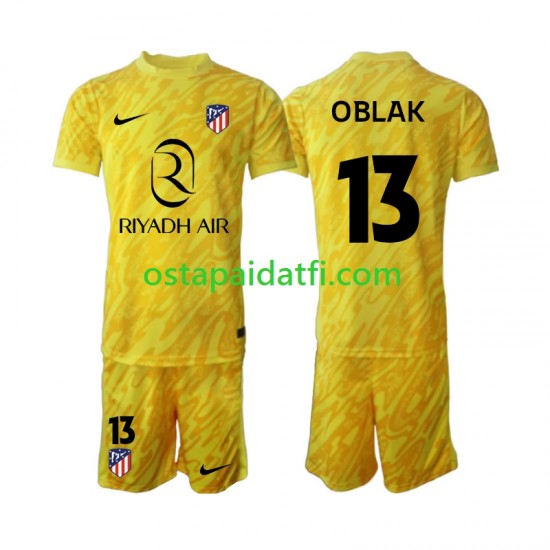 Atlético Madrid Lapset Maalivahdin Kolmaspeli Jalkapallopaidat 2024-2025 Jan Oblak 13 Lyhythihainen
