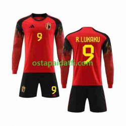 Belgia Lapset Kotipeli Jalkapallopaidat MM 2022 R.LUKAKU 9 Pitkähihainen