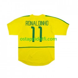 Brasilia Miehet Retro Kotipeli Jalkapallopaidat RONALDINHO 11 2002 Lyhythihainen