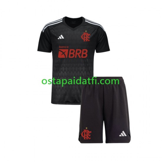 CR Flamengo Lapset Maalivahdin Vieraspeli Jalkapallopaidat 2023-2024 Lyhythihainen