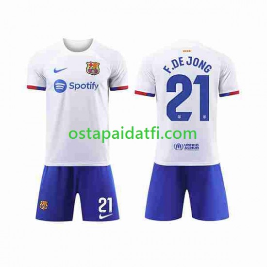 FC Barcelona Lapset Vieraspeli Jalkapallopaidat 2023-2024 Frenkie de Jong 21 Lyhythihainen