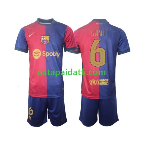 FC Barcelona Lapset Kotipeli Jalkapallopaidat 2024-2025 UCL Font Gavi 6 Lyhythihainen