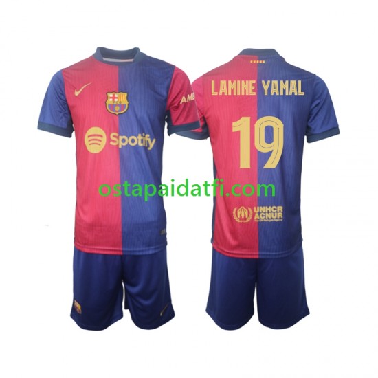 FC Barcelona Lapset Kotipeli Jalkapallopaidat 2024-2025 UCL Font Lamine Yamal 19 Lyhythihainen