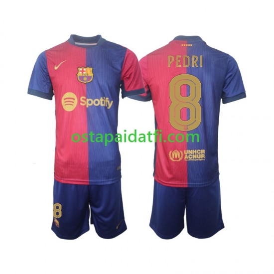 FC Barcelona Lapset Kotipeli Jalkapallopaidat 2024-2025 UCL Font PEDRI 8 Lyhythihainen