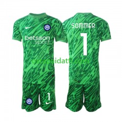 Inter Milan Lapset Maalivahdin Kotipeli Jalkapallopaidat 2024-2025 Yann Sommer 1 Lyhythihainen
