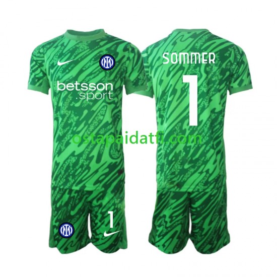 Inter Milan Lapset Maalivahdin Kotipeli Jalkapallopaidat 2024-2025 Yann Sommer 1 Lyhythihainen