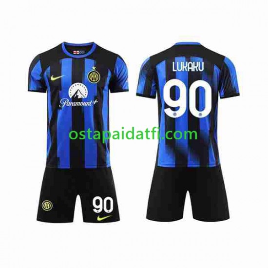 Inter Milan Lapset Kotipeli Jalkapallopaidat 2023-2024 Lukaku 90 Lyhythihainen