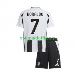 Juventus Lapset Kotipeli Jalkapallopaidat 2024-2025 Cristiano Ronaldo 7 Lyhythihainen