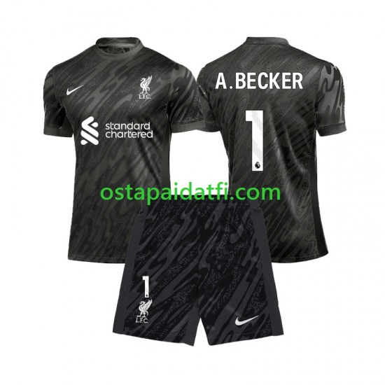 Liverpool Lapset Maalivahdin Kotipeli Jalkapallopaidat 2024-2025 Alisson Becker 1 Lyhythihainen
