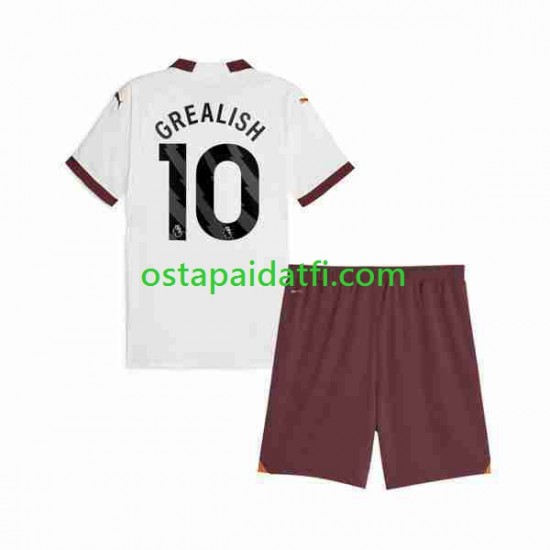 Manchester City Lapset Vieraspeli Jalkapallopaidat 2023-2024 Jack Grealish 10 Lyhythihainen