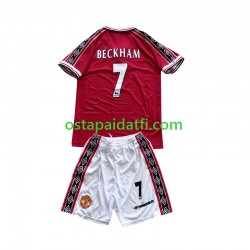 Manchester United Lapset Retro Kotipeli Jalkapallopaidat Beckham 7 1998-1999 Lyhythihainen