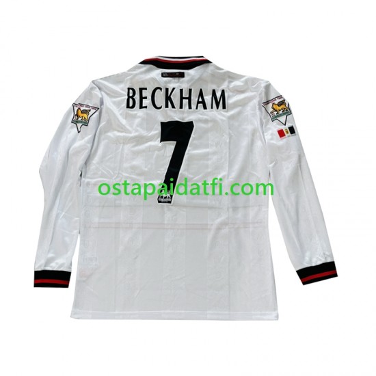 Manchester United Miehet Retro Vieraspeli Jalkapallopaidat Beckham 7 1998-1999 Pitkähihainen