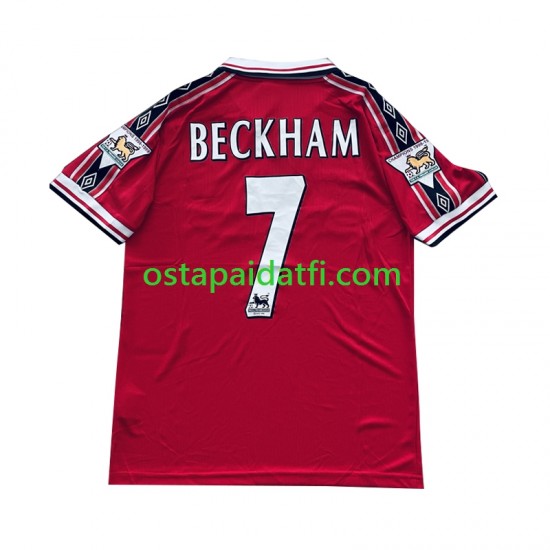Manchester United Miehet Retro Kotipeli Jalkapallopaidat Beckham 7 1998-1999 Lyhythihainen