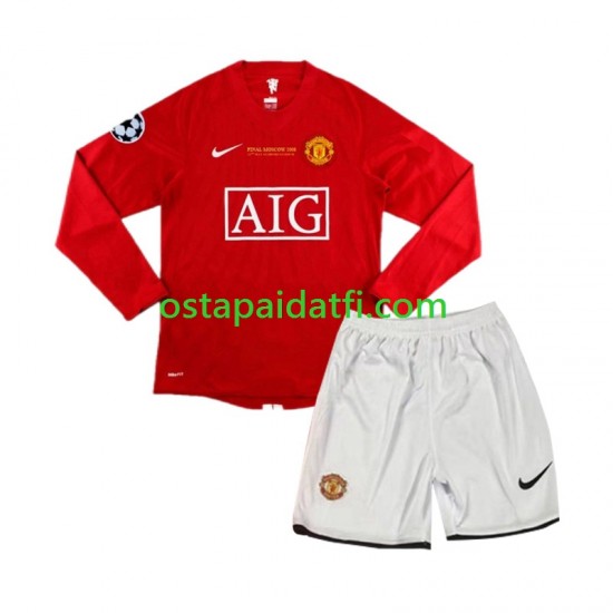 Manchester United Lapset Retro Kotipeli Jalkapallopaidat Champion League 2007 Pitkähihainen