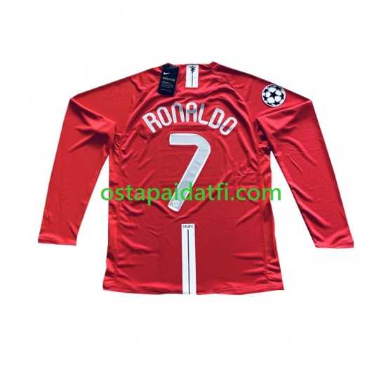 Manchester United Miehet Retro Kotipeli Jalkapallopaidat Cristiano Ronaldo 7 Champion League 2007 Pitkähihainen
