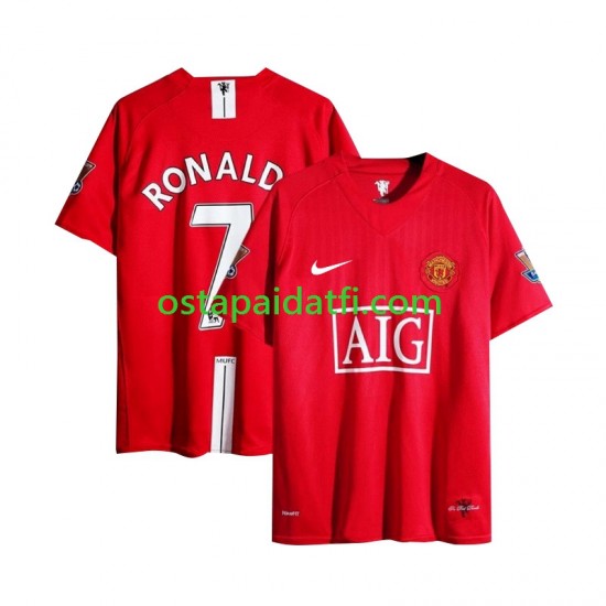 Manchester United Miehet Retro Kotipeli Jalkapallopaidat Cristiano Ronaldo 7 Champion League 2007 Lyhythihainen