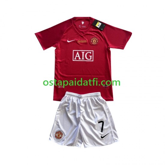Manchester United Lapset Retro Kotipeli Jalkapallopaidat Cristiano Ronaldo 7 Champion League 2007 Lyhythihainen