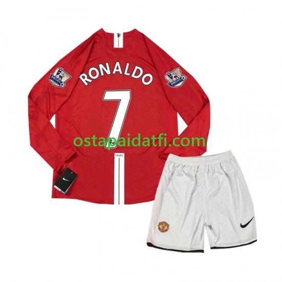 Manchester United Lapset Retro Kotipeli Jalkapallopaidat Cristiano Ronaldo 7 2007 Pitkähihainen