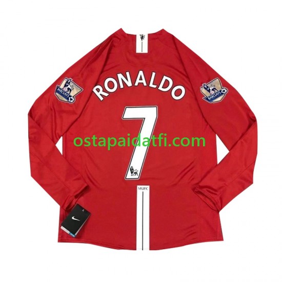 Manchester United Miehet Retro Kotipeli Jalkapallopaidat Cristiano Ronaldo 7 2007 Pitkähihainen