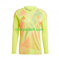 Meksiko Miehet Maalivahdin Vieraspeli Keltainen Jalkapallopaidat EM 2024 Pitkähihainen