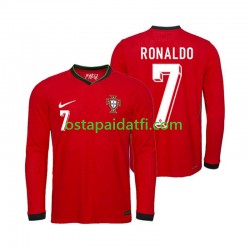 Portugali Miehet Kotipeli Jalkapallopaidat EM 2024 Ronaldo 7 Pitkähihainen