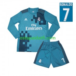 Real Madrid Lapset Retro Kolmaspeli Jalkapallopaidat Cristiano Ronaldo 7 2017 Pitkähihainen