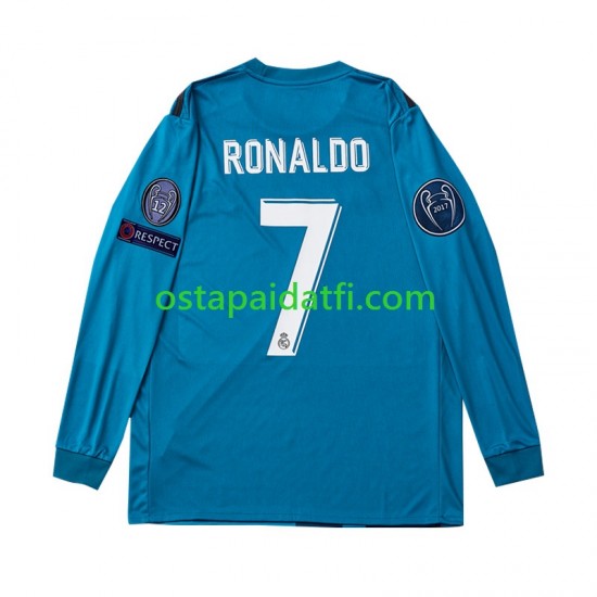 Real Madrid Miehet Retro Kolmaspeli Jalkapallopaidat Cristiano Ronaldo 7 2017 Pitkähihainen