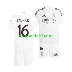 Real Madrid Lapset Kotipeli Jalkapallopaidat 2024-2025 ENDRICK 16 Lyhythihainen