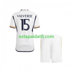 Real Madrid Lapset Kotipeli Jalkapallopaidat 2023-2024 Federico Valverde 15 Lyhythihainen