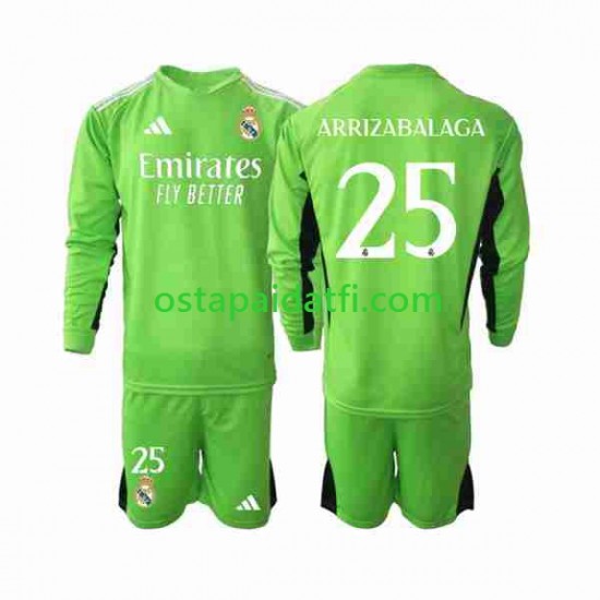 Real Madrid Lapset Maalivahdin Kotipeli Jalkapallopaidat 2023-2024 Kepa Arrizabalaga 25 Pitkähihainen