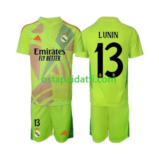 Real Madrid Lapset Maalivahdin Neljäspeli Jalkapallopaidat 2024-2025 Lunin 13 Lyhythihainen