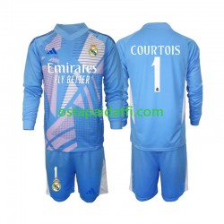 Real Madrid Lapset Maalivahdin Kotipeli Jalkapallopaidat 2024-2025 Thibaut Courtois 1 Pitkähihainen