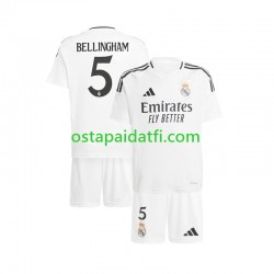 Real Madrid Lapset Kotipeli Valkoinen Jalkapallopaidat 2024-2025 Jude Bellingham 5 Lyhythihainen