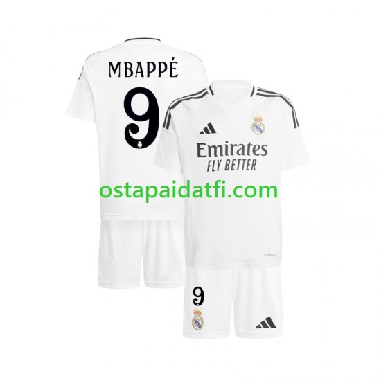 Real Madrid Lapset Kotipeli Valkoinen Jalkapallopaidat 2024-2025 Kylian Mbappe 9 Lyhythihainen
