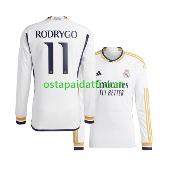 Real Madrid Miehet Kotipeli Jalkapallopaidat 2023-2024 Rodrygo Goes 11 Pitkähihainen