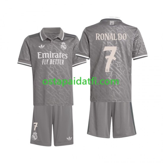 Real Madrid Lapset Kolmaspeli Jalkapallopaidat 2024-2025 Ronaldo 7 Lyhythihainen