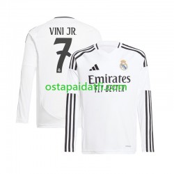 Real Madrid Miehet Kotipeli Valkoinen Jalkapallopaidat 2024-2025 Vinicius Junior 7 Pitkähihainen