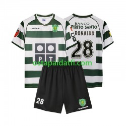 Sporting CP Lapset Retro Kotipeli Jalkapallopaidat Cristiano Ronaldo 28 2001 2003 Lyhythihainen
