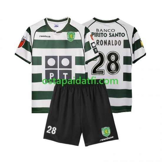 Sporting CP Lapset Retro Kotipeli Jalkapallopaidat Cristiano Ronaldo 28 2001 2003 Lyhythihainen