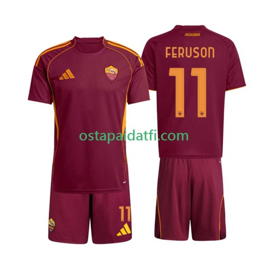 AS Roma Lapset Kotipeli Jalkapallopaidat 2025-2026 Evan Ferguson 11 Lyhythihainen